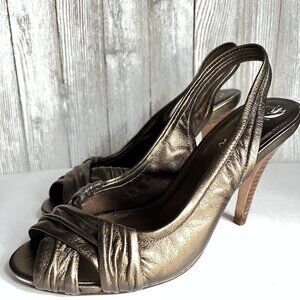 COLE HAAN LEATHER LADIES SHOES HEELS PUMPS bronze SIZE 7 B